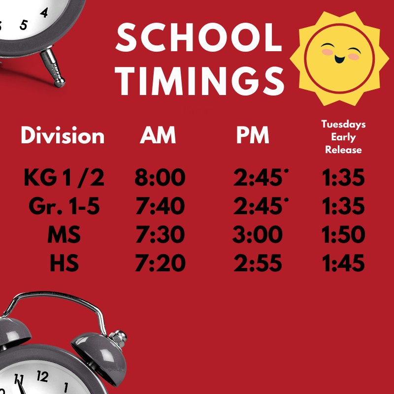 School Timings 20-21